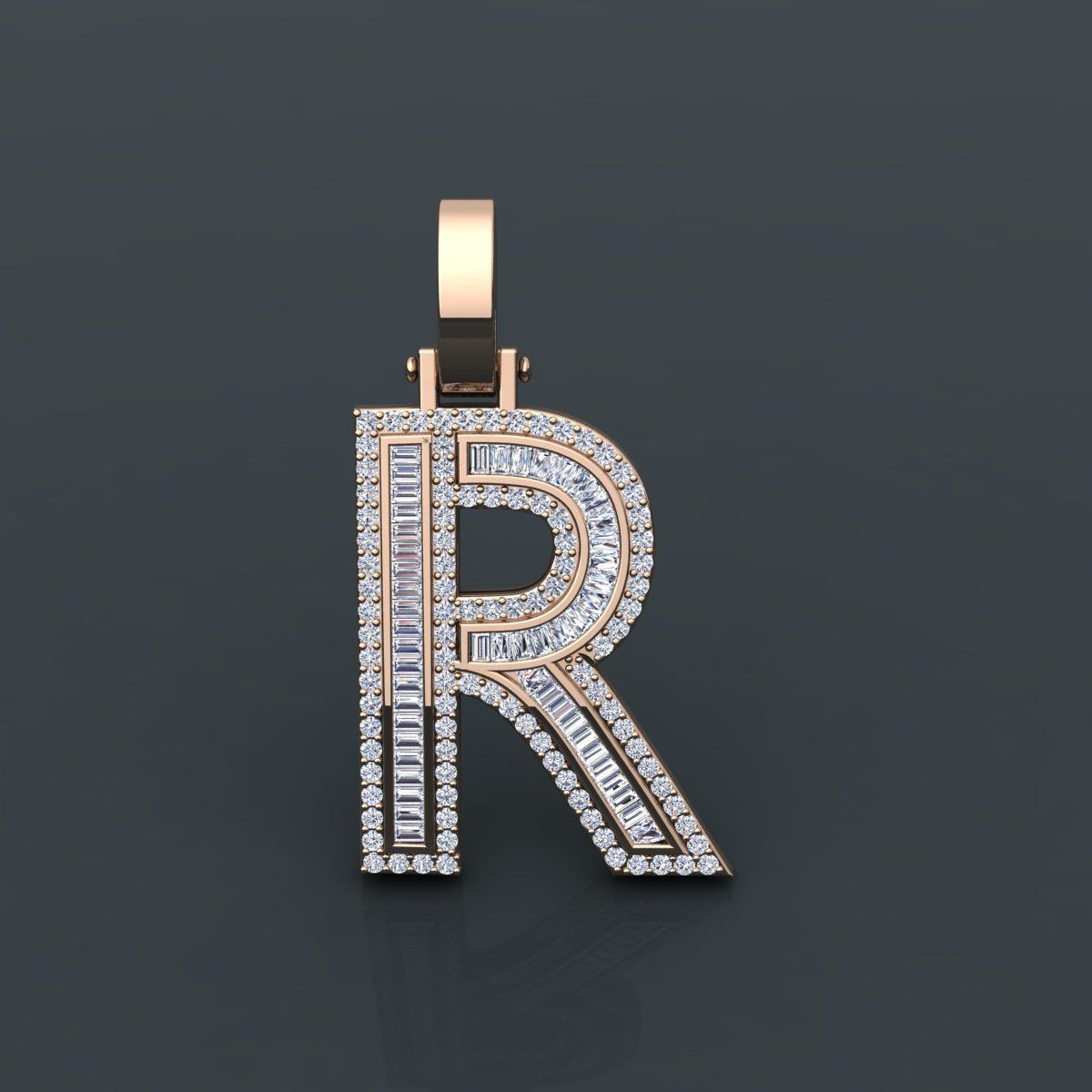 Initial Custom Pendent R 3D print model_7