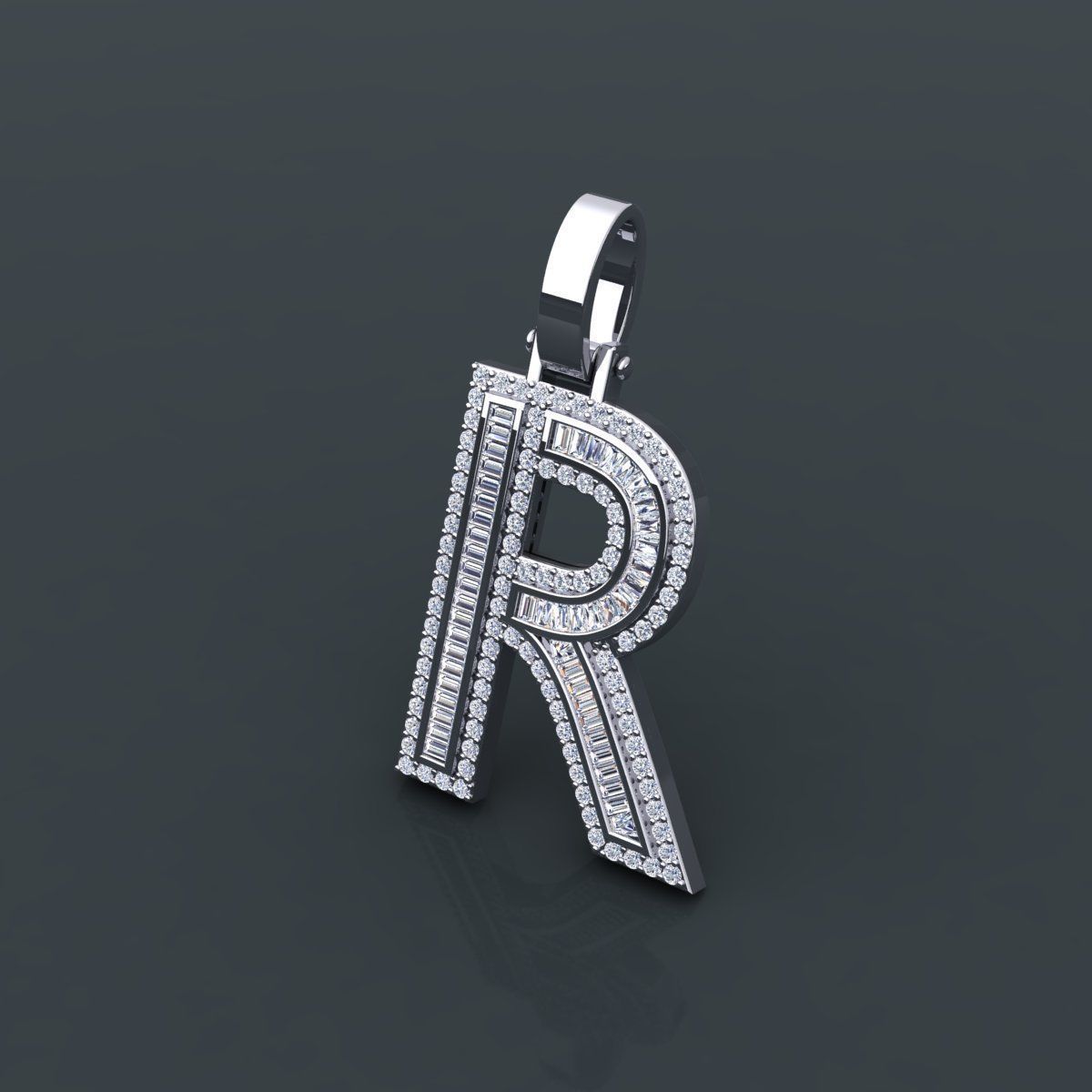 Initial Custom Pendent R 3D print model_12