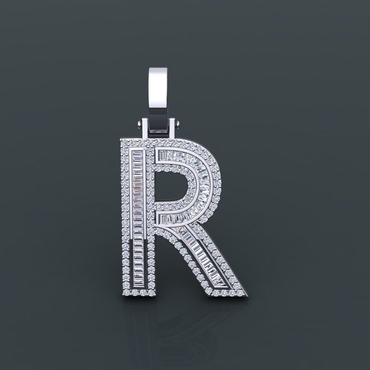 Initial Custom Pendent R 3D print model_8