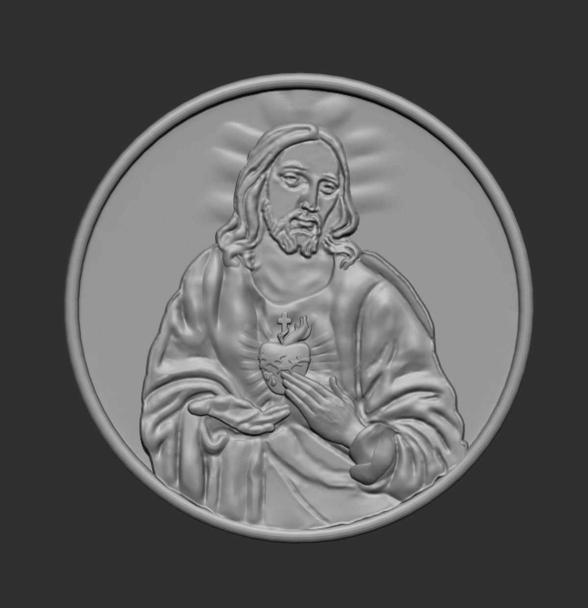 jesus and mother mary 2 pendant print model 3D print  3D print model_2