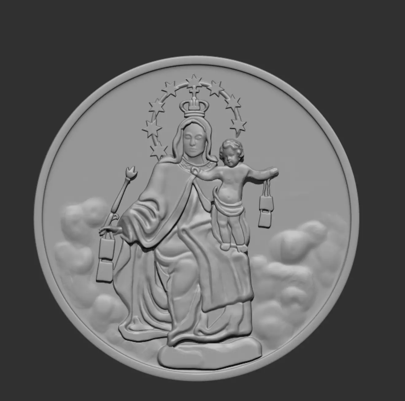 jesus and mother mary 2 pendant print model 3D print  3D print model_0