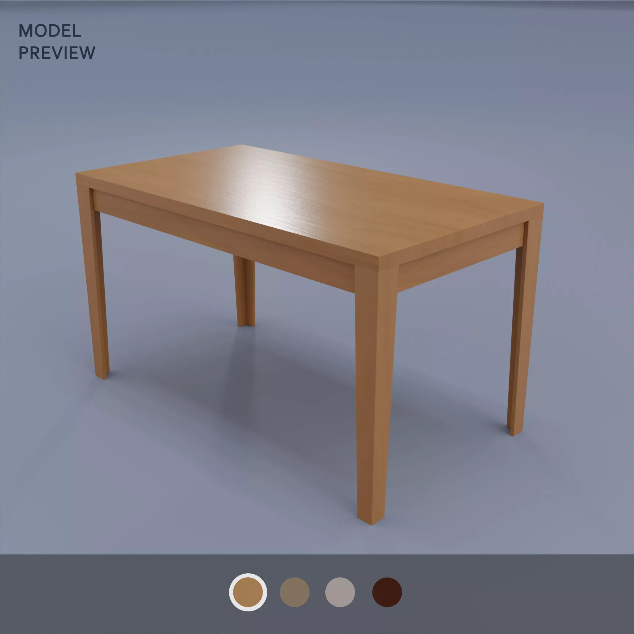 Wooden table Free low-poly 3D model