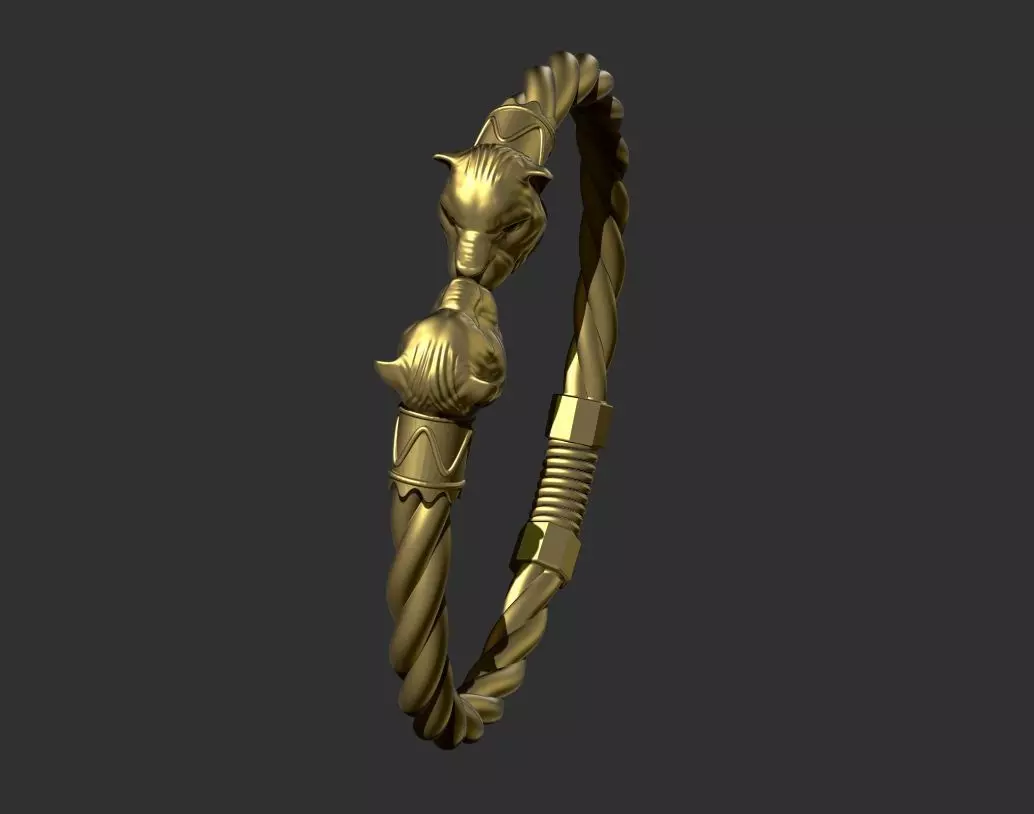 Bangles gold bracelet 3D model