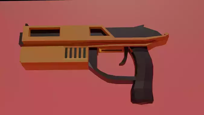 Sci-Fi gun Low-poly 3D model