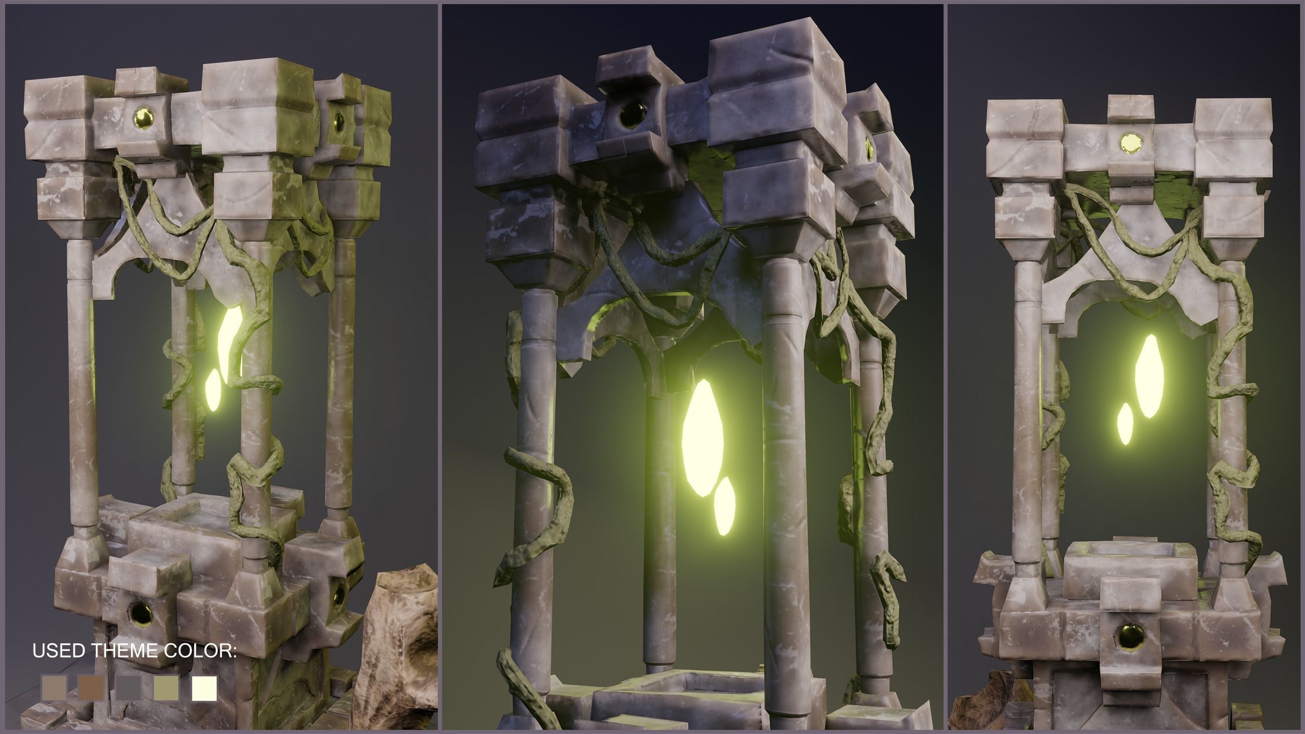 Forest Altar Low-poly 3D model_4