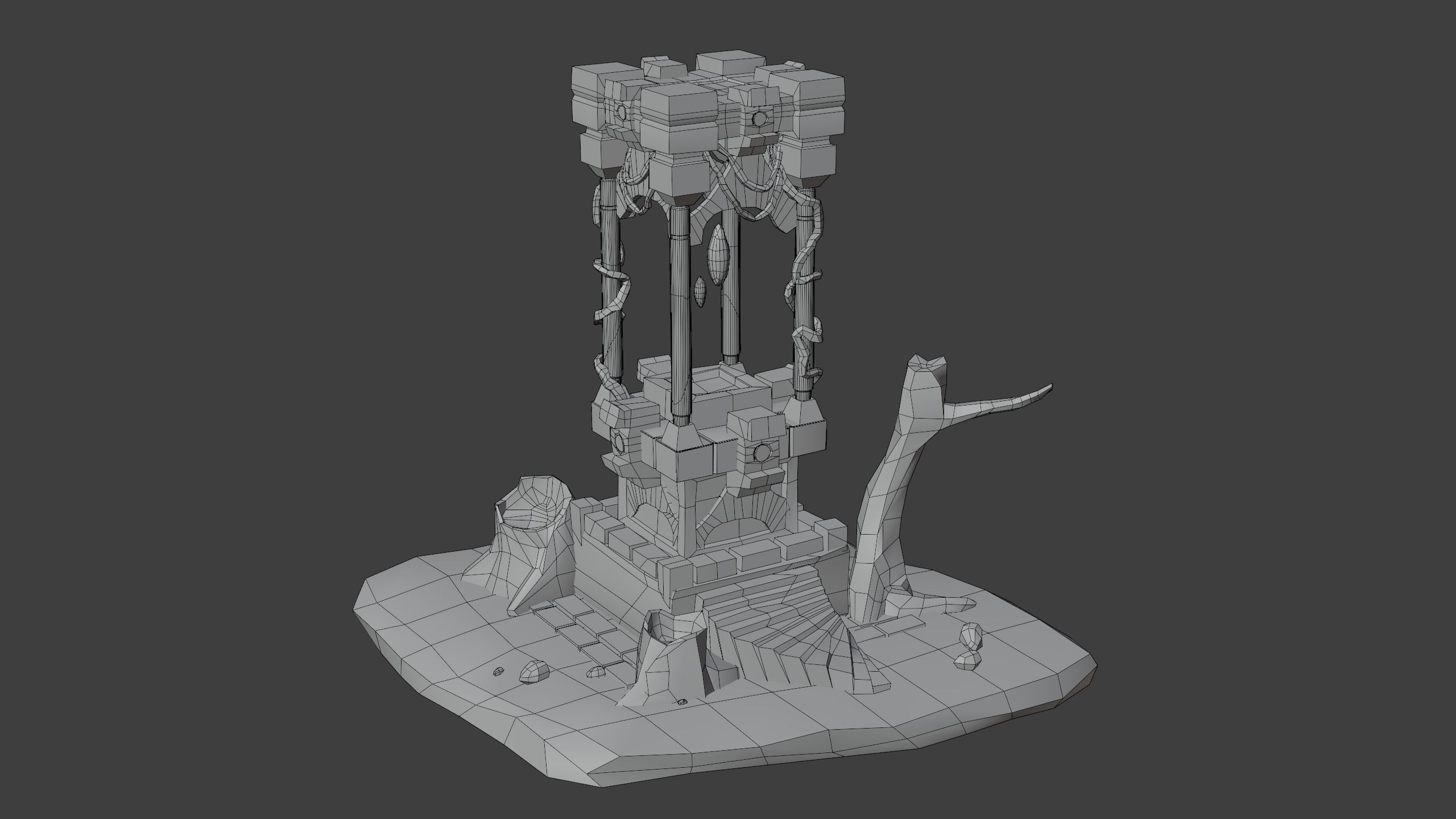 Forest Altar Low-poly 3D model_2