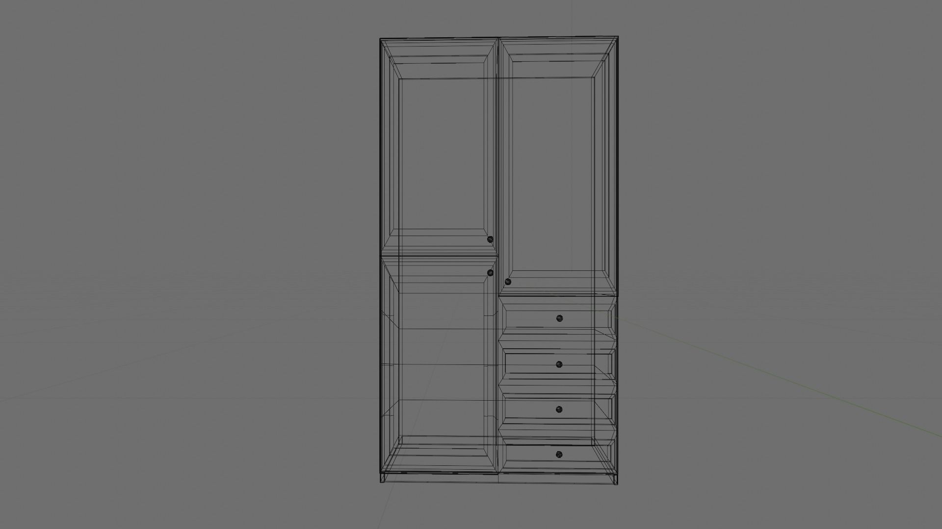 Old and Worn Warbrobe Free low-poly 3D model_5