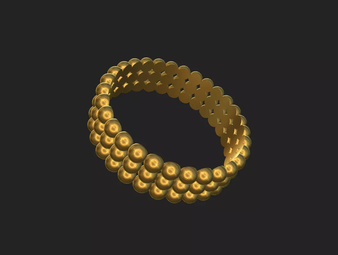 Contemporary Avant-garde Jewelry Beads Ring 3D print model