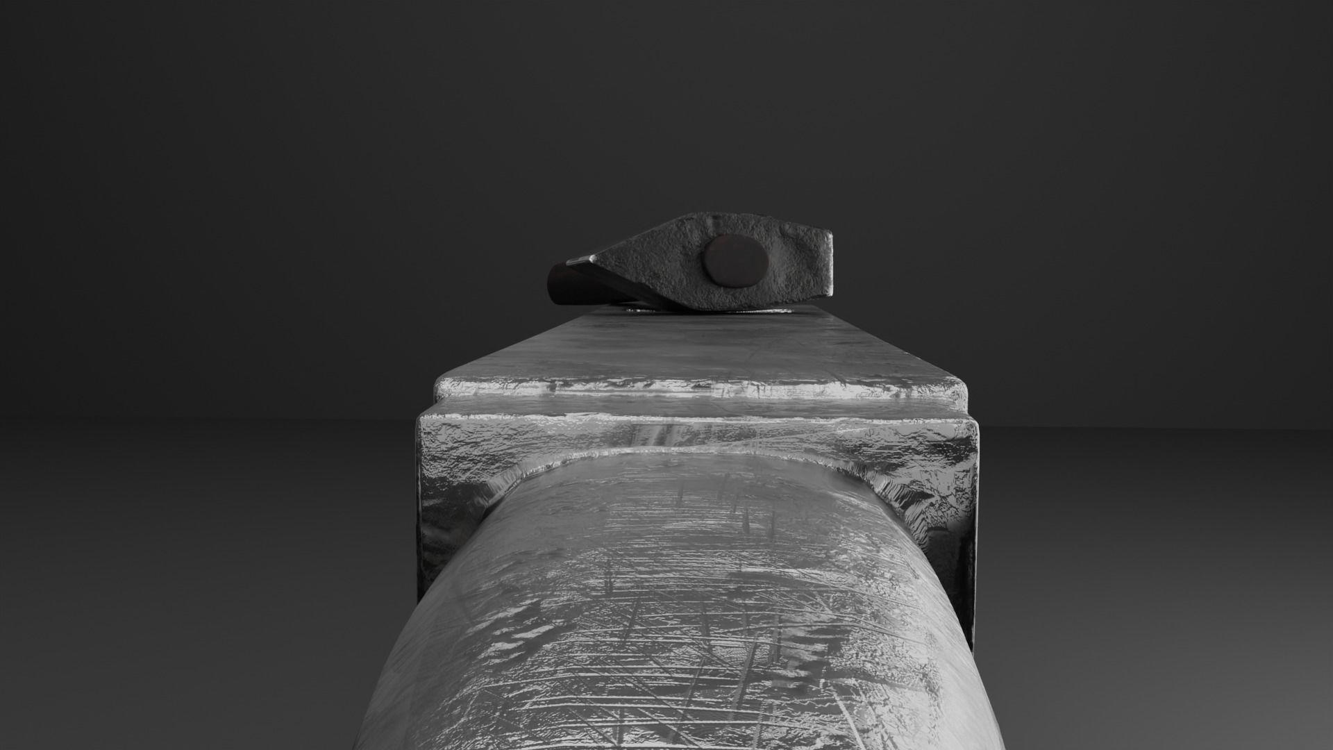 Blacksmith anvil with hammer in low-poly 3D model_2