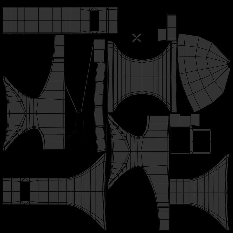 Blacksmith anvil with hammer in low-poly 3D model_10