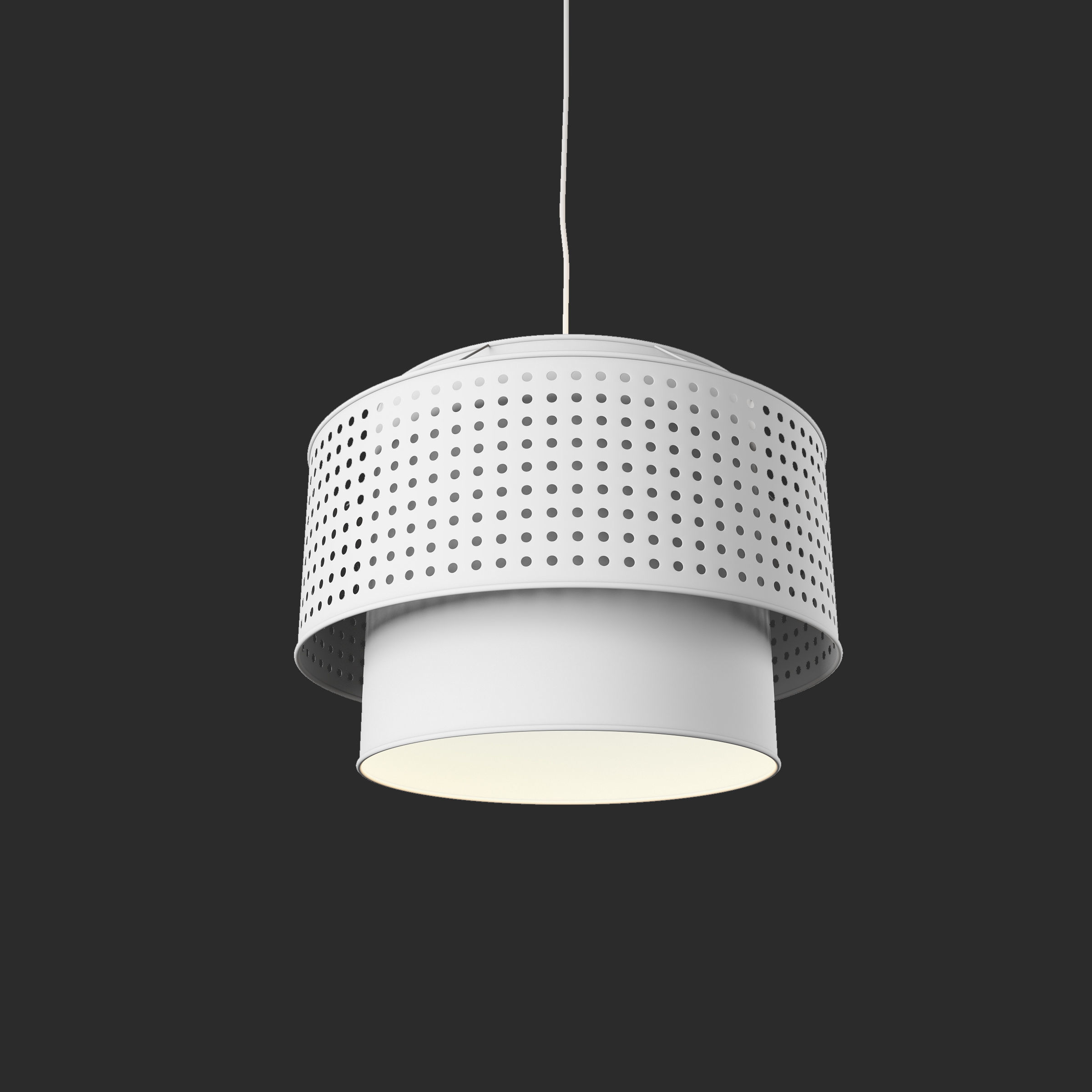 Metal hanging lamp 3D model_2