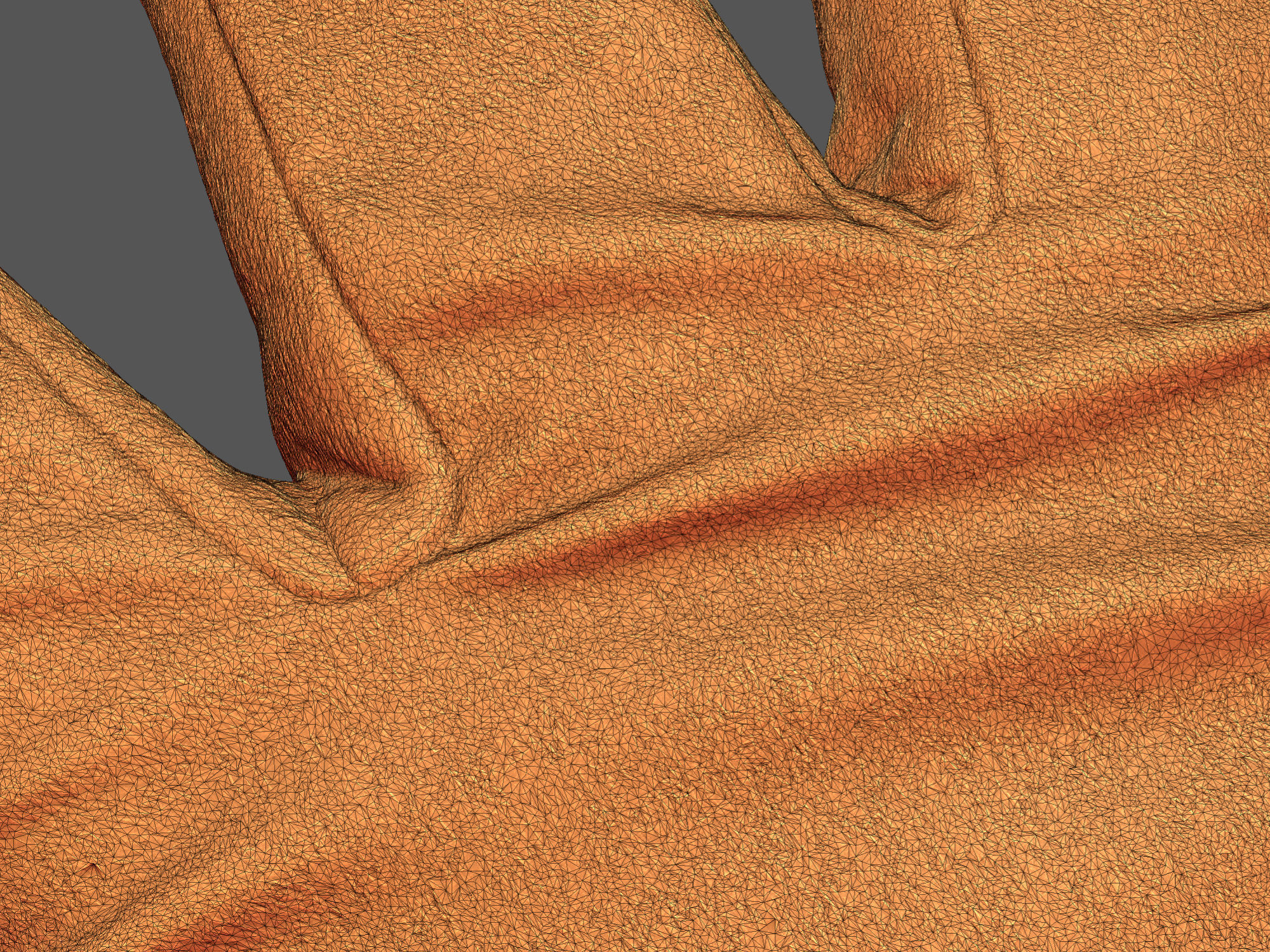 Gloves pair of orange 3D model_15