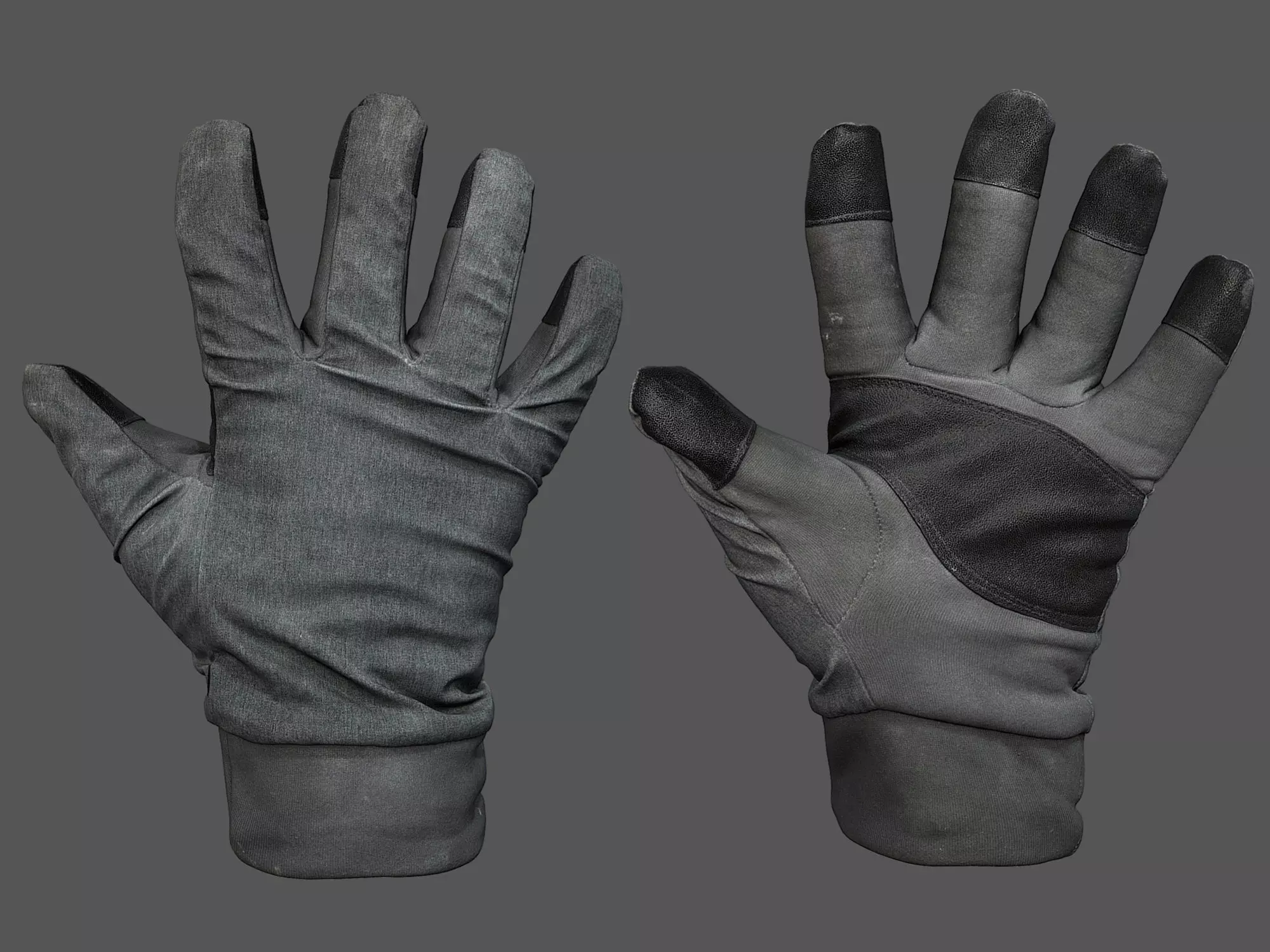 Gloves pair of orange 3D model_0