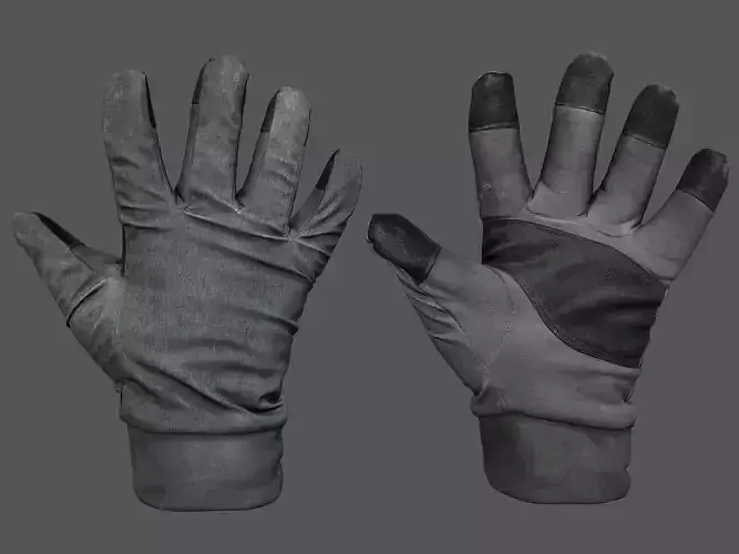 Gloves pair of orange 3D model