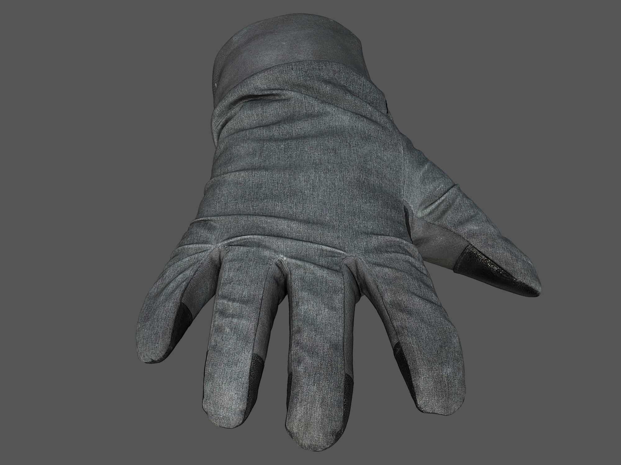 Gloves pair of orange 3D model_7