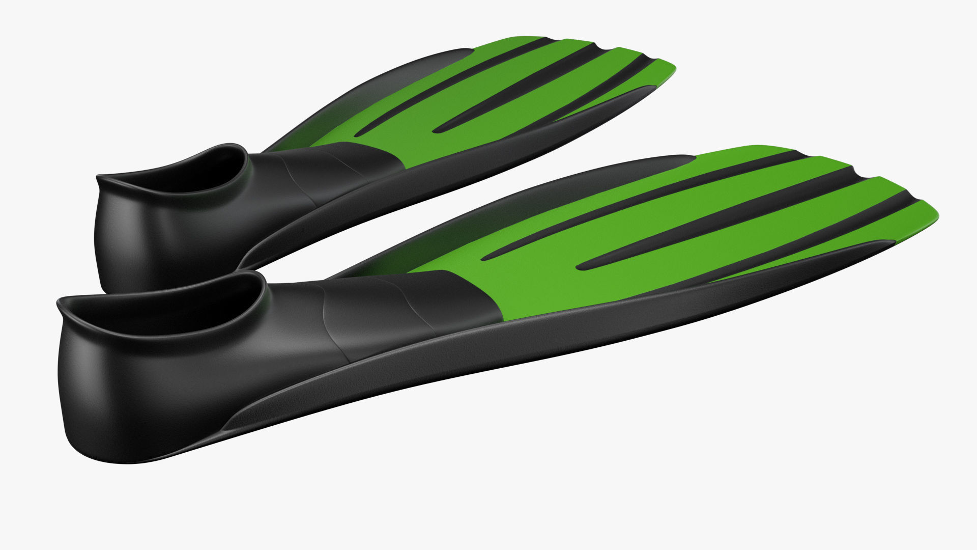 Flippers PBR pair of diving fins Low-poly 3D model_4