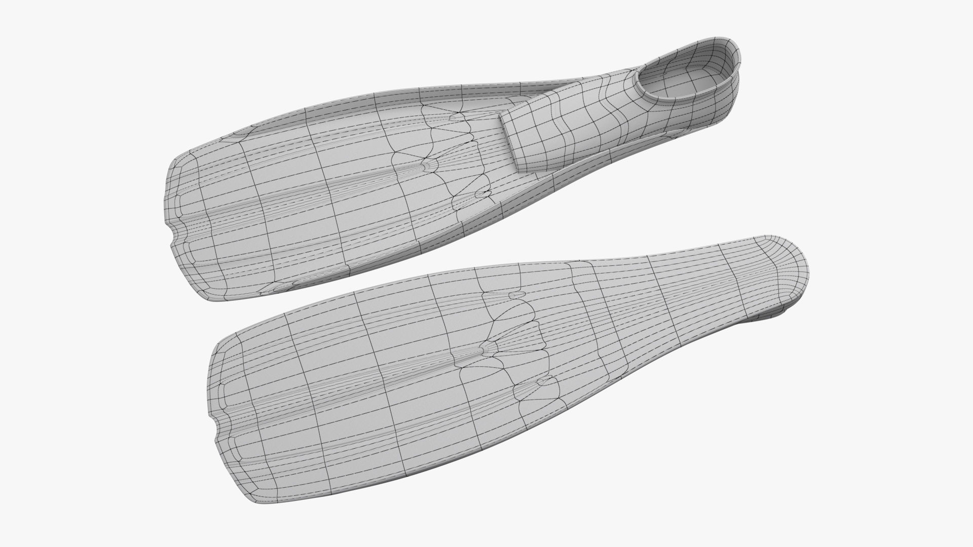 Flippers PBR pair of diving fins Low-poly 3D model_9