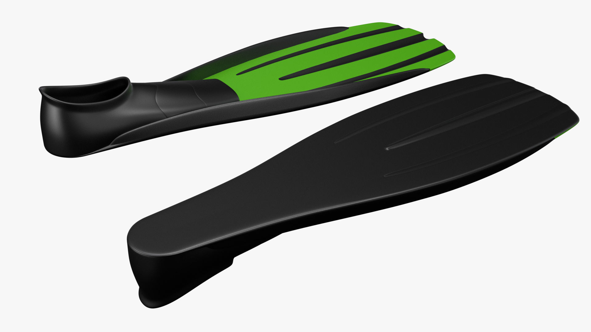 Flippers PBR pair of diving fins Low-poly 3D model_5