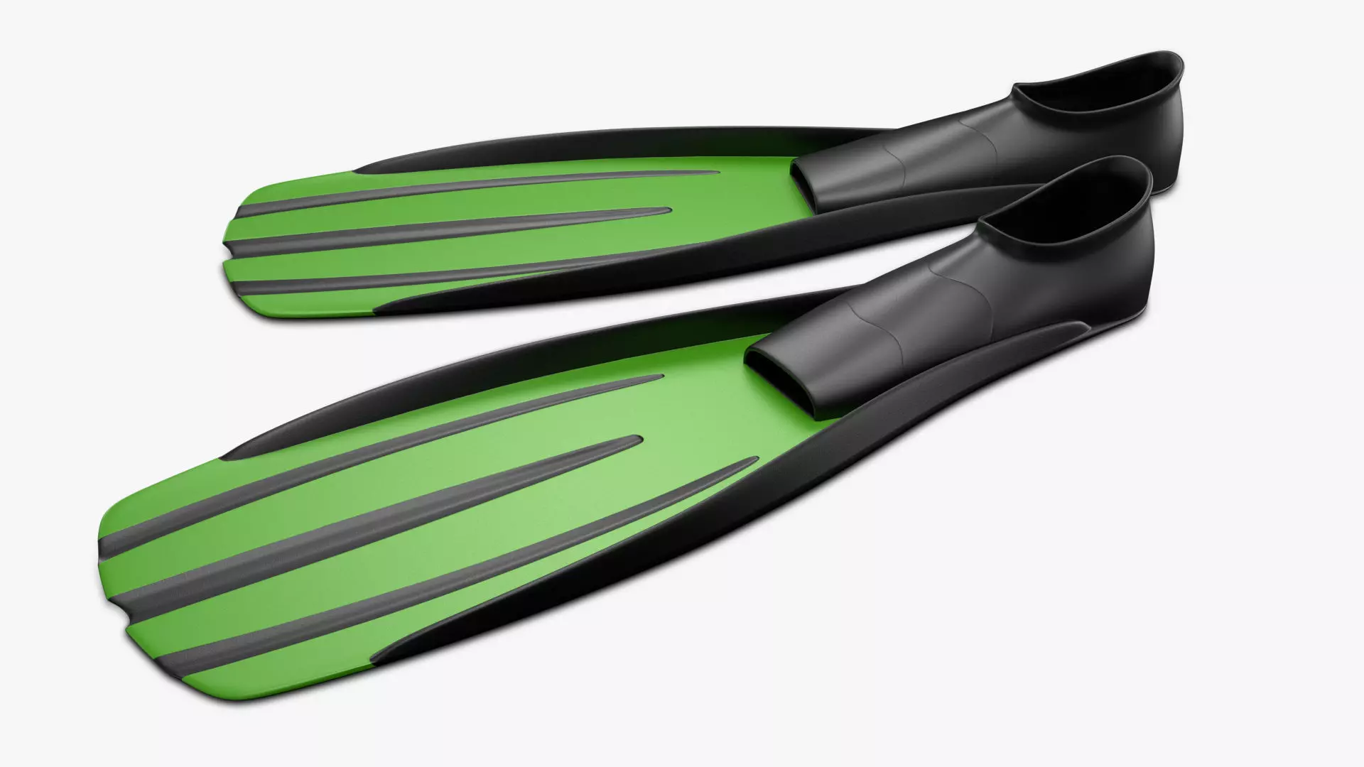Flippers PBR pair of diving fins Low-poly 3D model_0