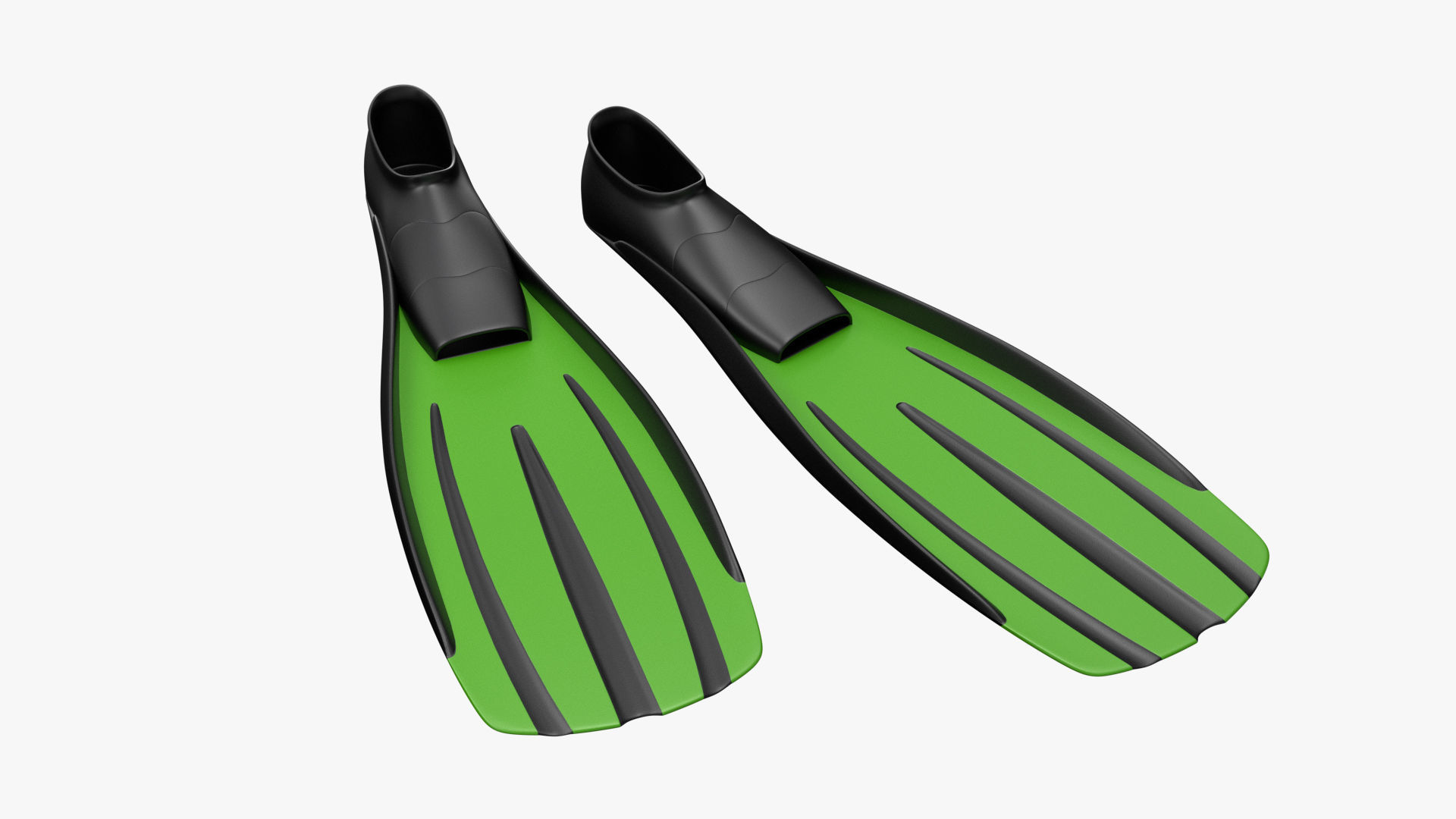 Flippers PBR pair of diving fins Low-poly 3D model_2