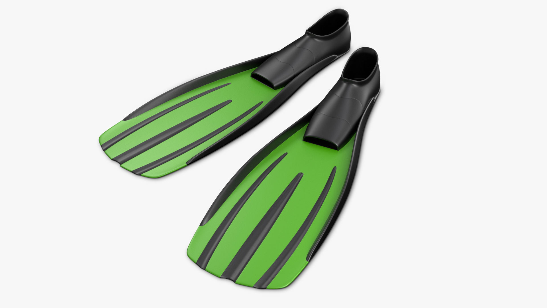 Flippers PBR pair of diving fins Low-poly 3D model_1