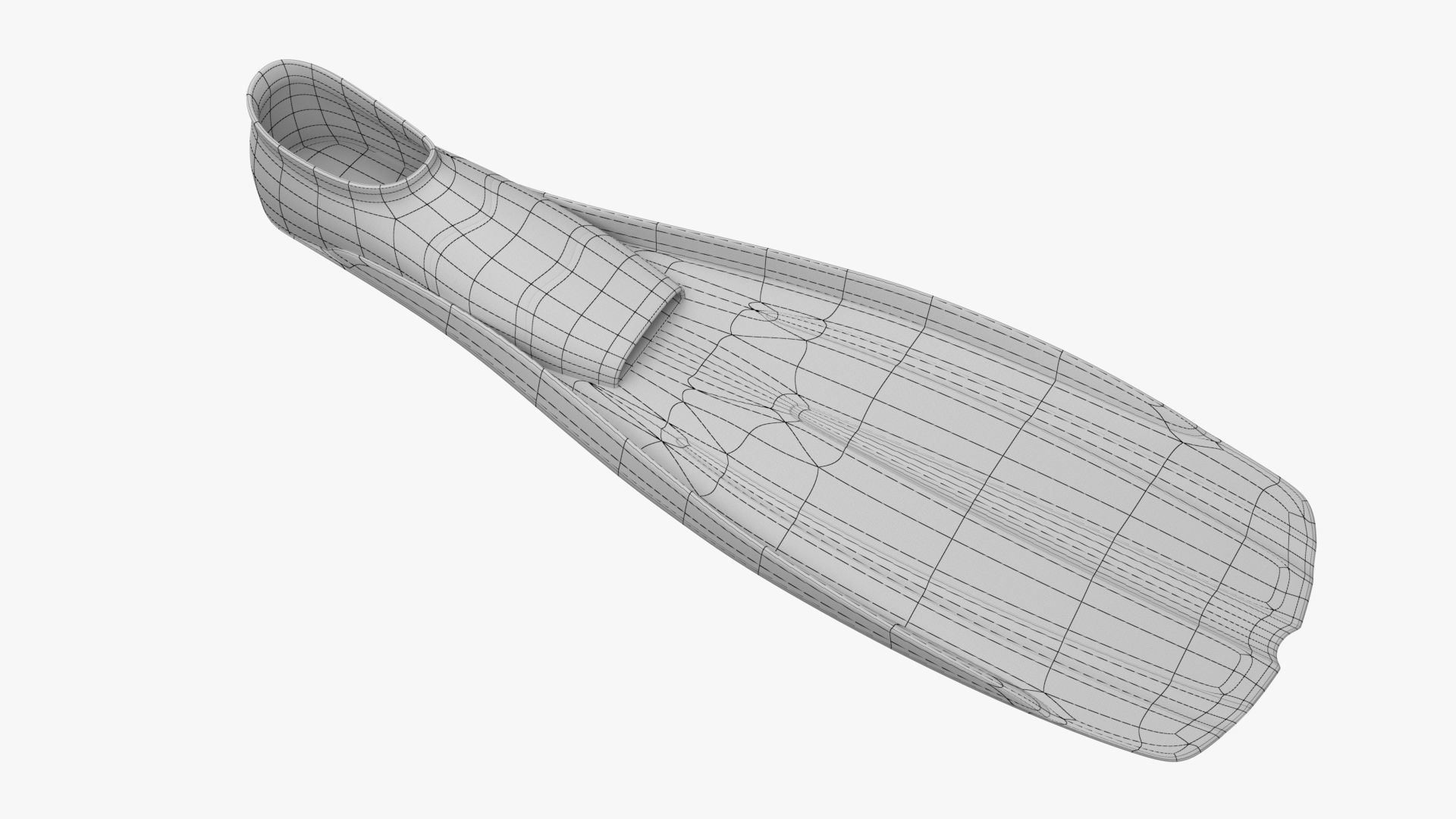 Flippers PBR pair of diving fins Low-poly 3D model_8