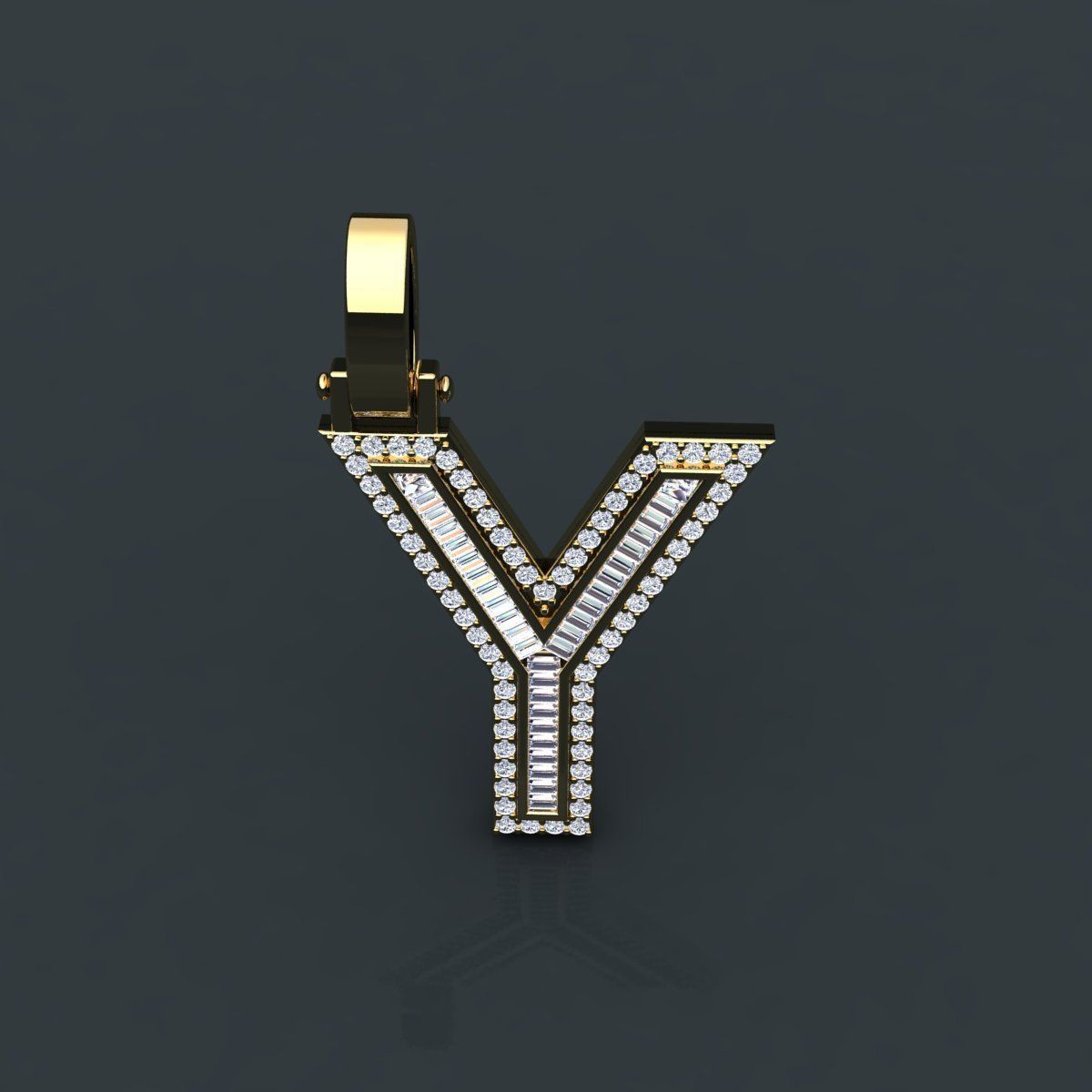 Initial Custom Pendent Y 3D print model_6