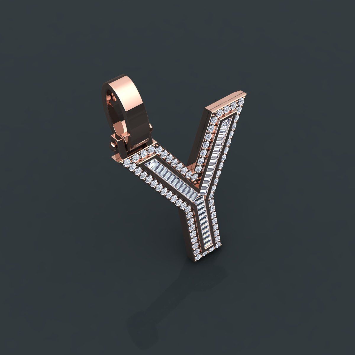 Initial Custom Pendent Y 3D print model_9