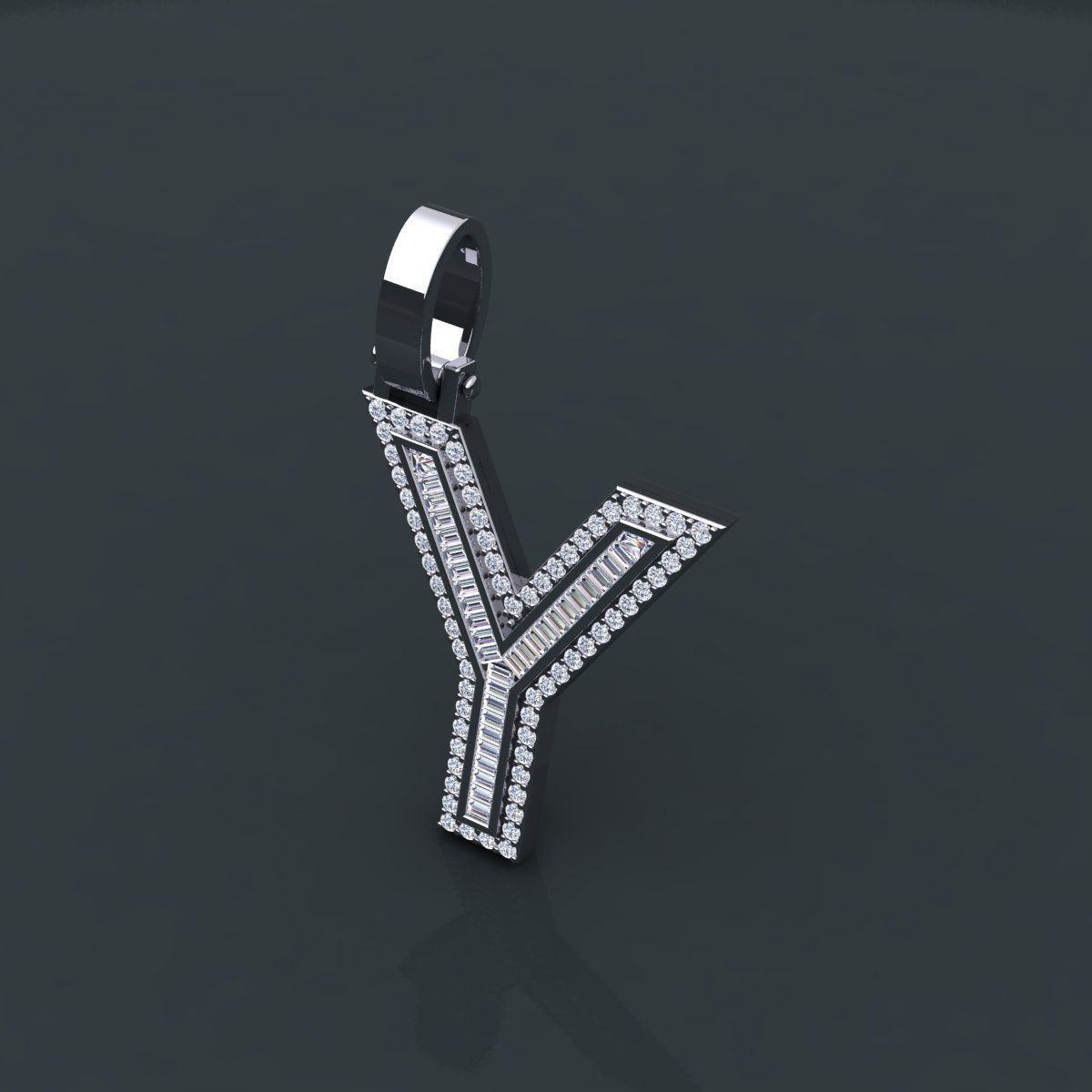 Initial Custom Pendent Y 3D print model_12