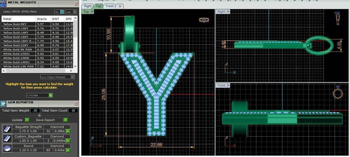 Initial Custom Pendent Y 3D print model_2