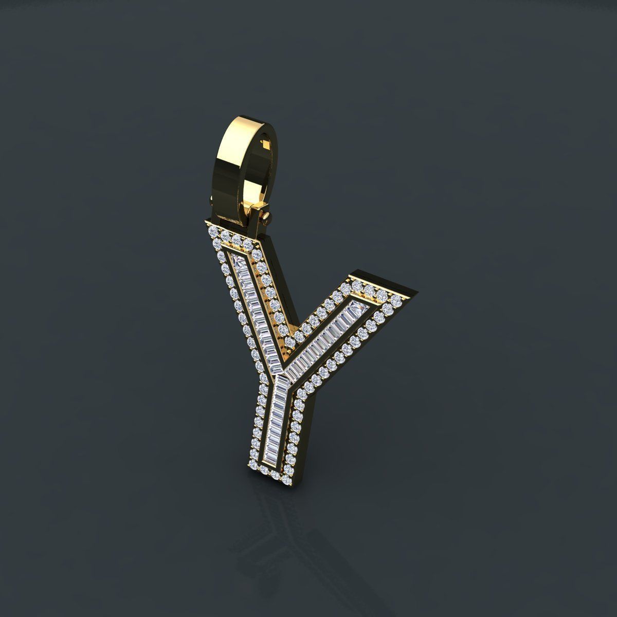 Initial Custom Pendent Y 3D print model_10