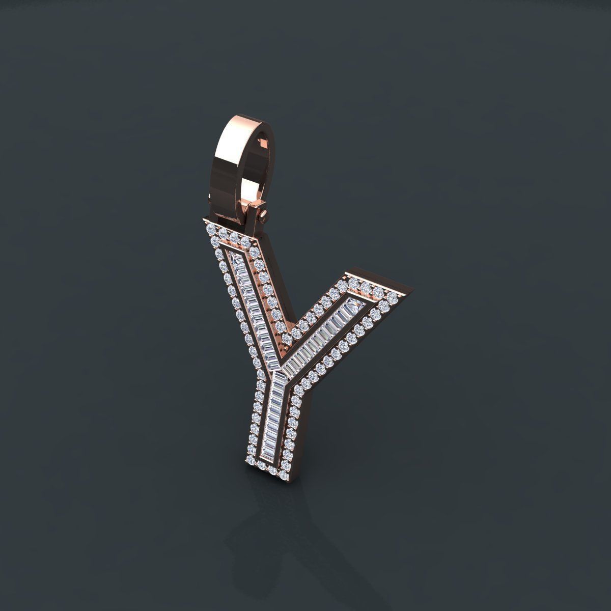 Initial Custom Pendent Y 3D print model_11