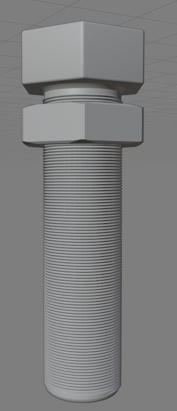 Simple Nut and Bolt 3D model_1
