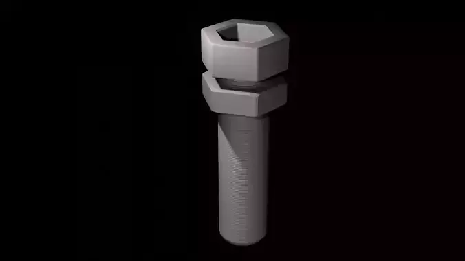 Simple Nut and Bolt 3D model