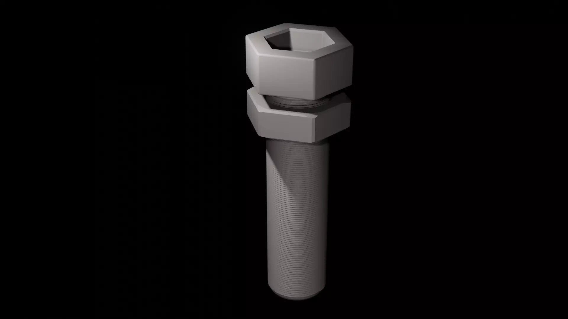 Simple Nut and Bolt 3D model_0