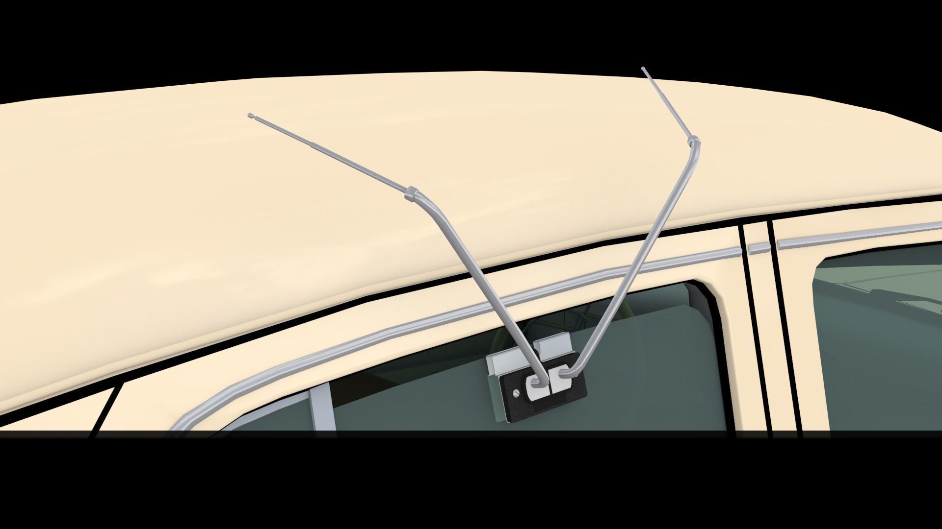 Vintage lowrider  accessory Rabbit Ears antenna  3D model_7