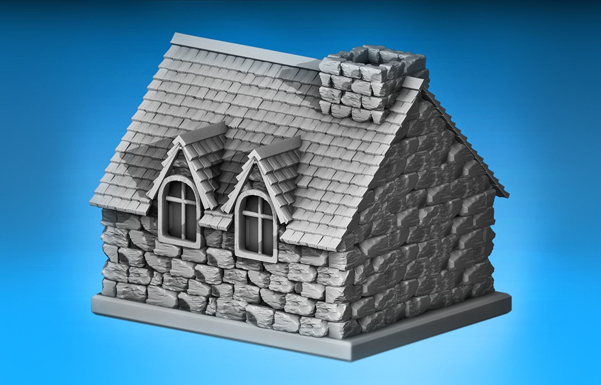 Medieval house 3D print model_2