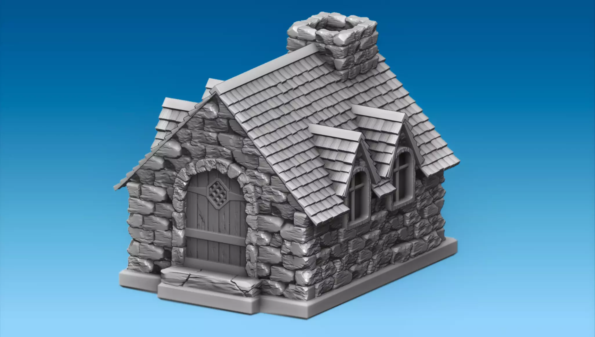 Medieval house 3D print model_0