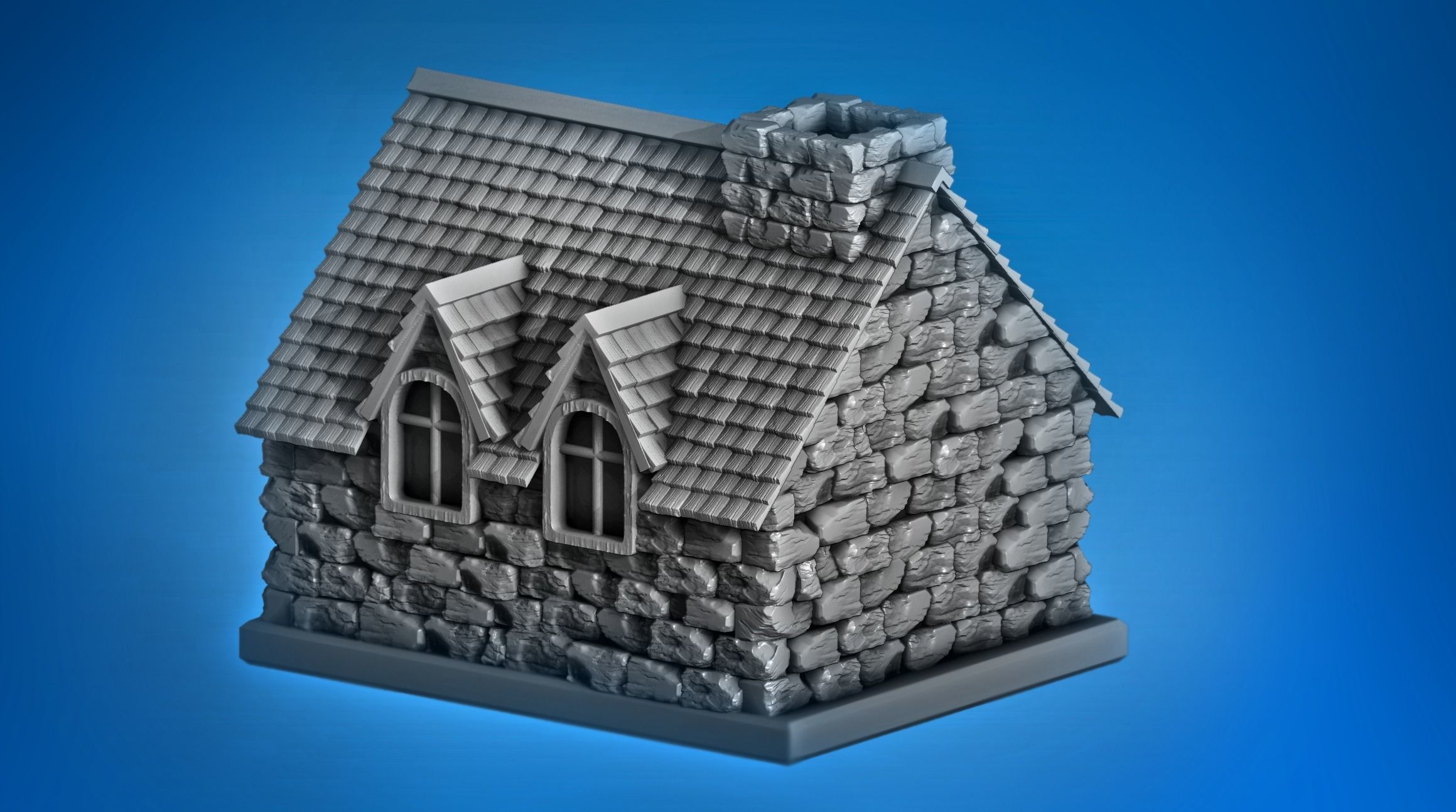 Medieval house 3D print model_1
