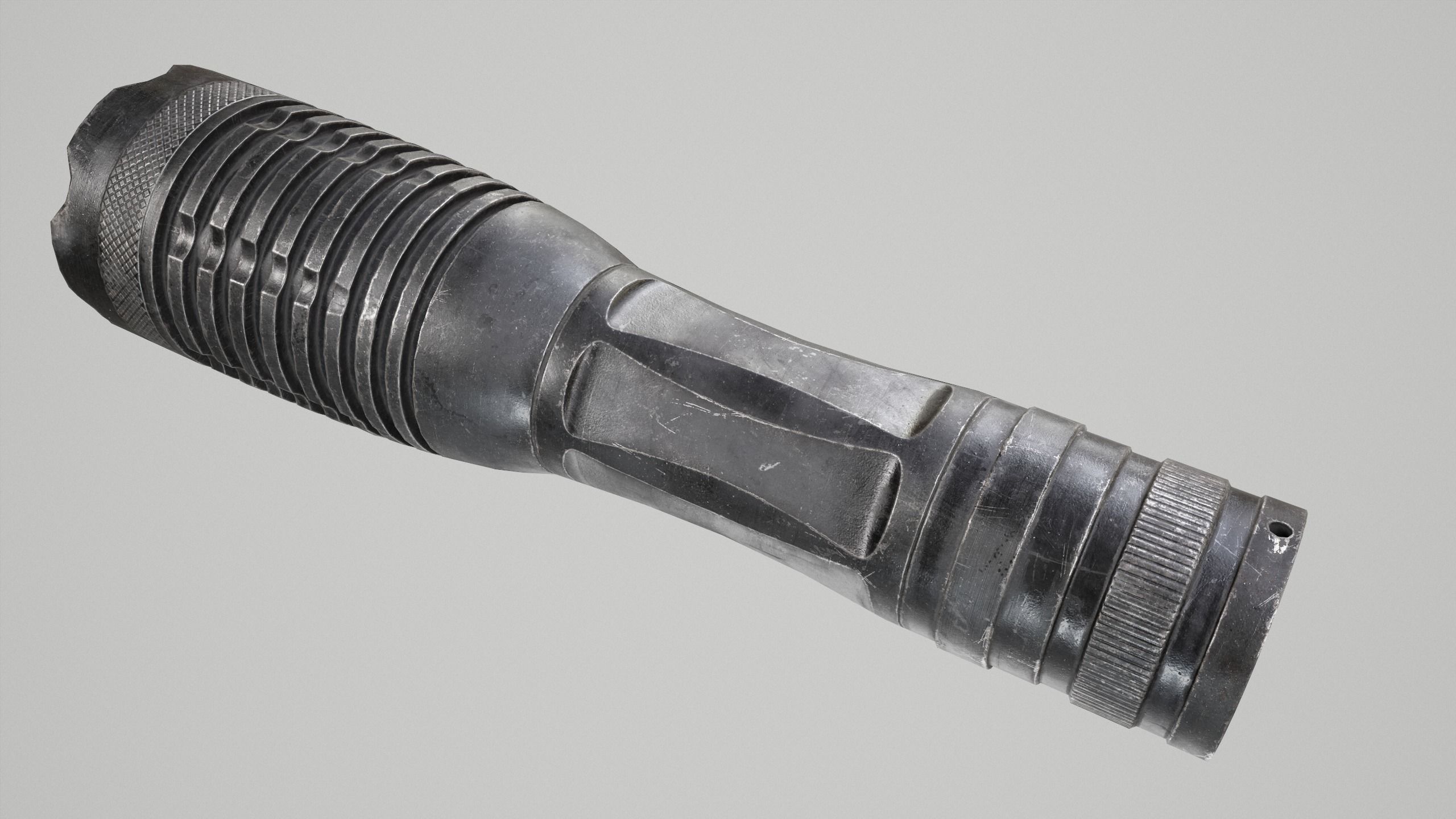 Tactical flashlight gameready PBR Lowpoly and bonus skins Low-poly 3D model_5