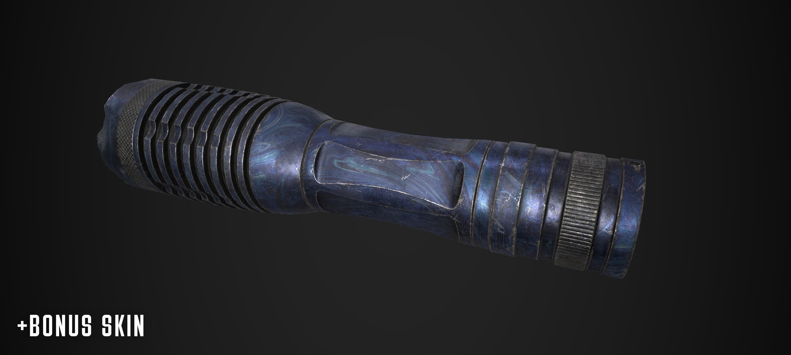 Tactical flashlight gameready PBR Lowpoly and bonus skins Low-poly 3D model_17