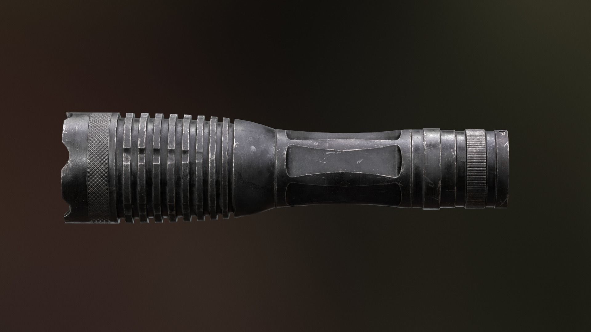Tactical flashlight gameready PBR Lowpoly and bonus skins Low-poly 3D model_12
