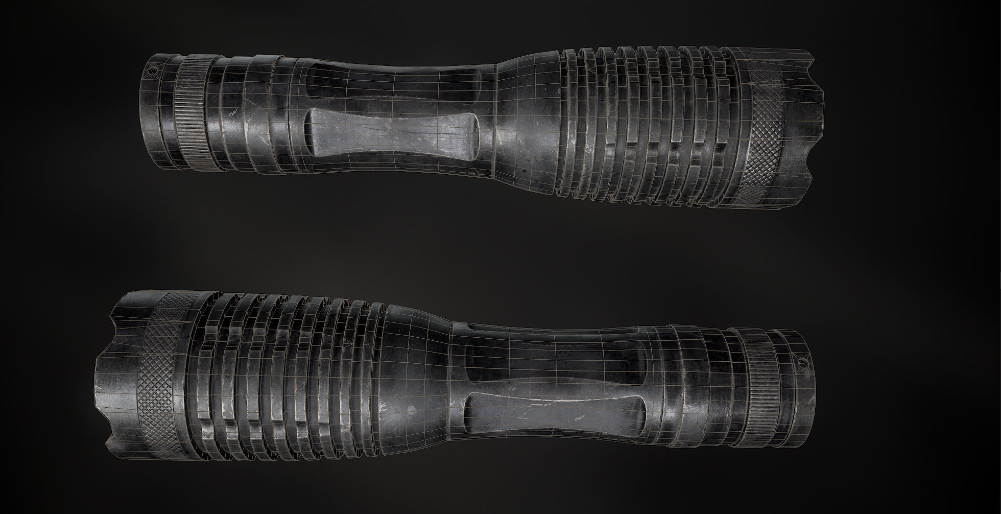 Tactical flashlight gameready PBR Lowpoly and bonus skins Low-poly 3D model_13