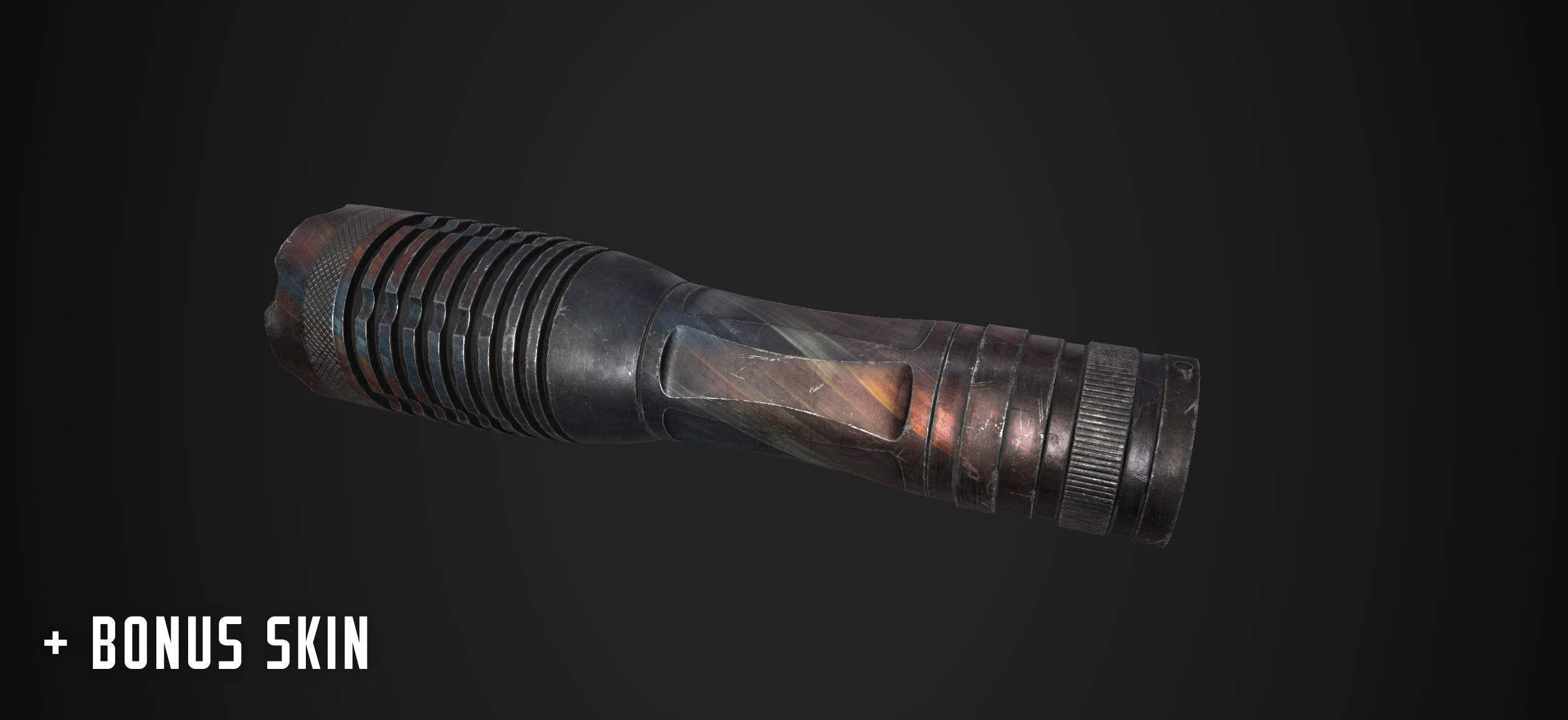Tactical flashlight gameready PBR Lowpoly and bonus skins Low-poly 3D model_18