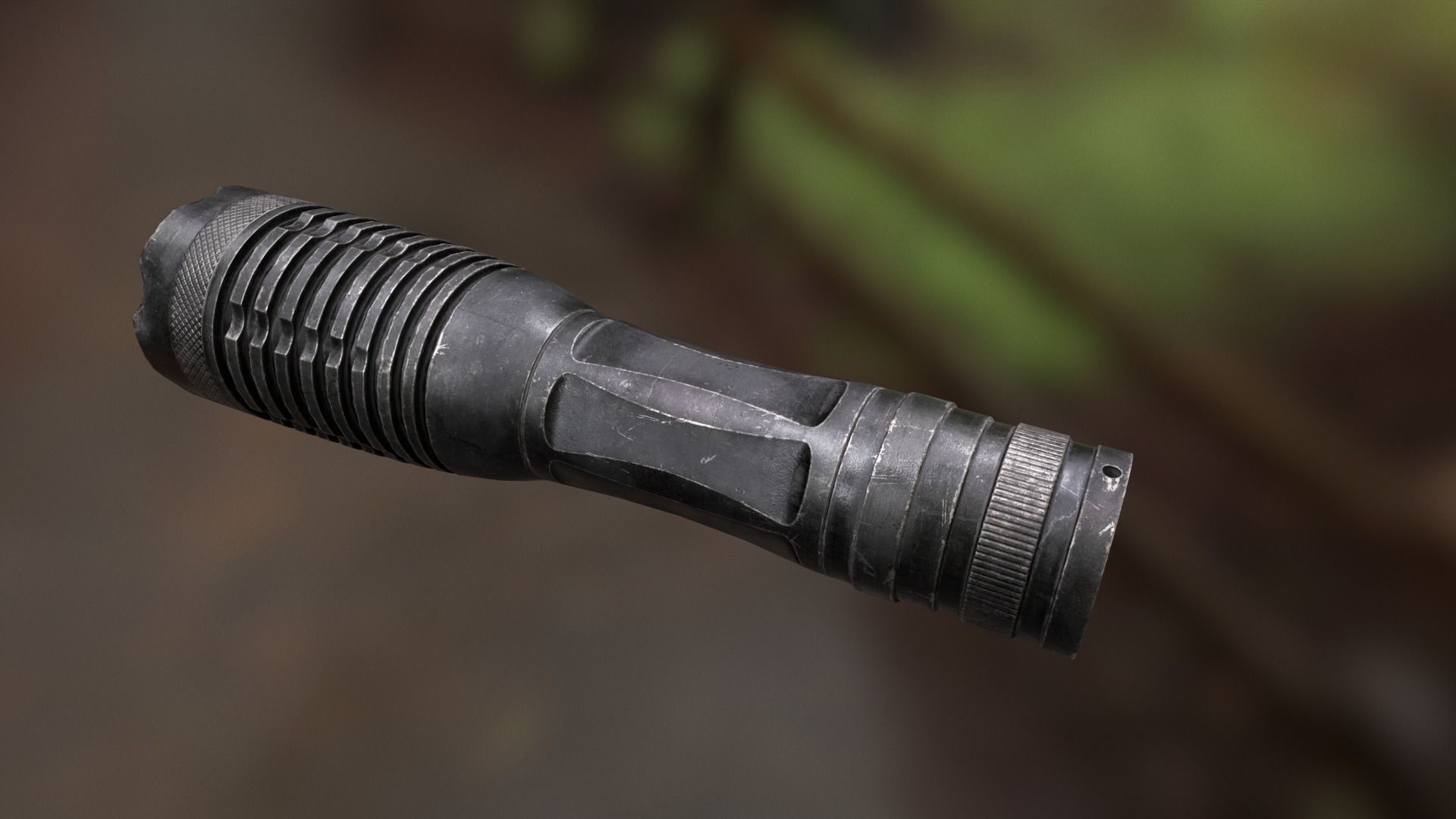 Tactical flashlight gameready PBR Lowpoly and bonus skins Low-poly 3D model_11