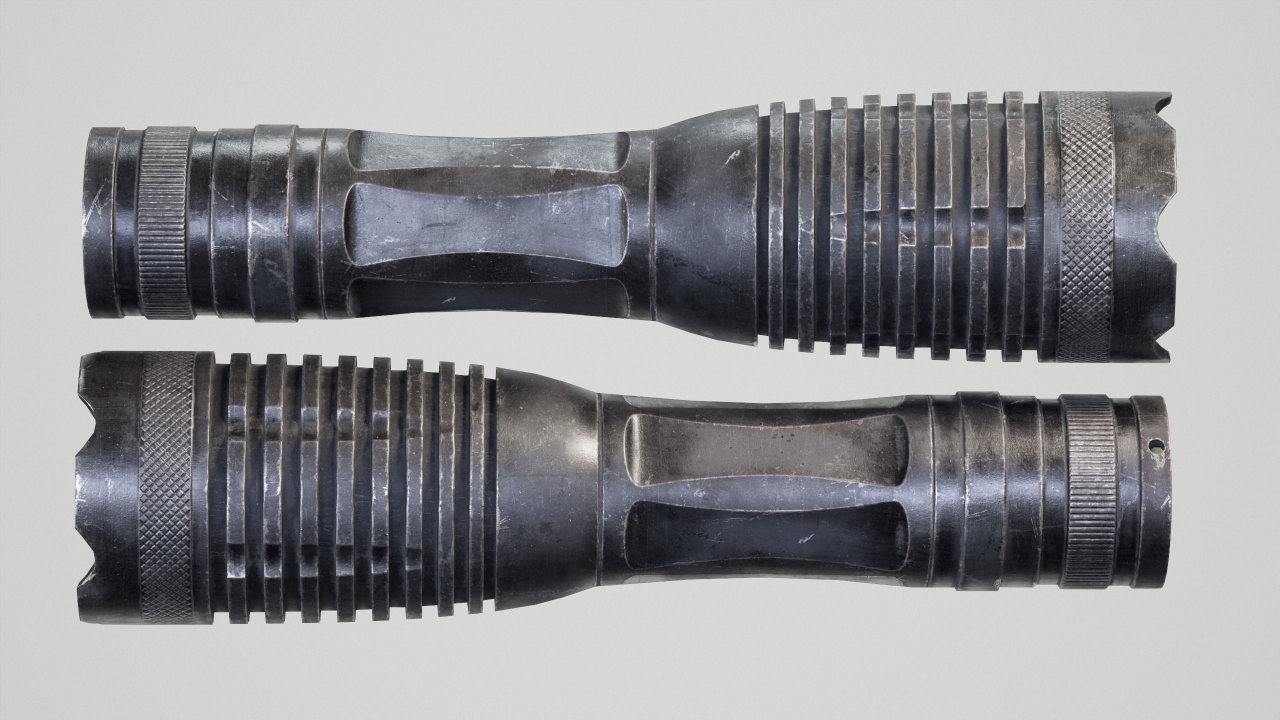 Tactical flashlight gameready PBR Lowpoly and bonus skins Low-poly 3D model_3