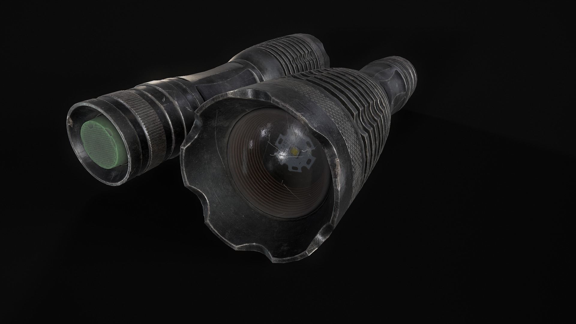 Tactical flashlight gameready PBR Lowpoly and bonus skins Low-poly 3D model_9