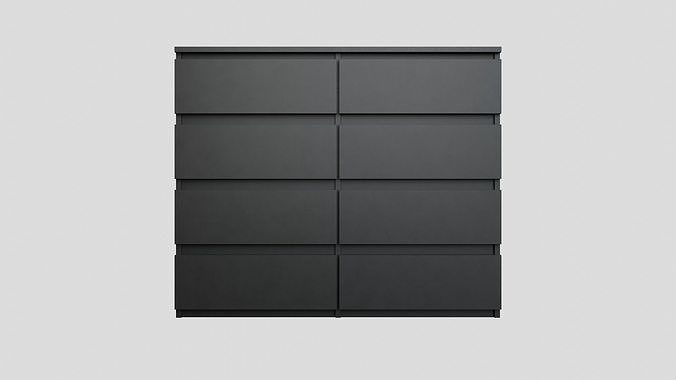 Dresser Black Low-poly 3D model