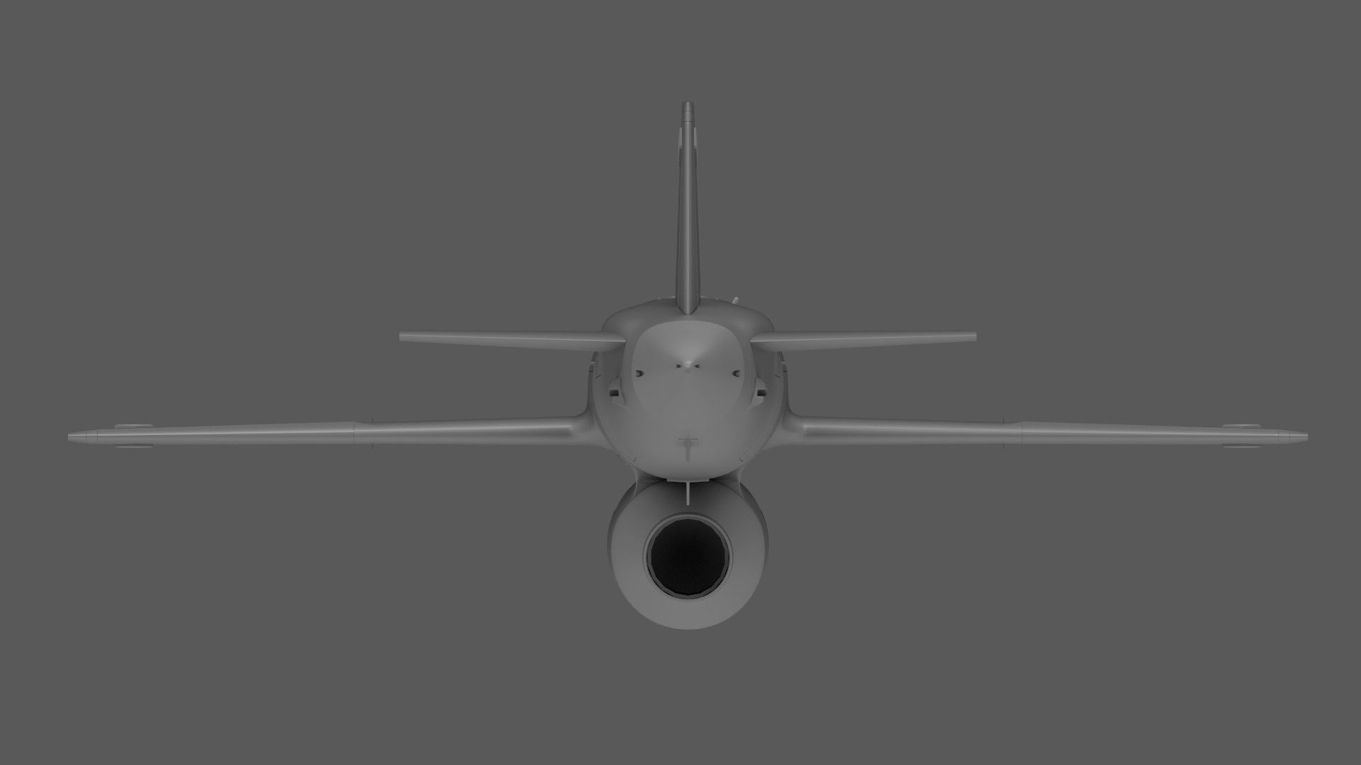 BQM-167A orange military jet flying in sky 3D model_16