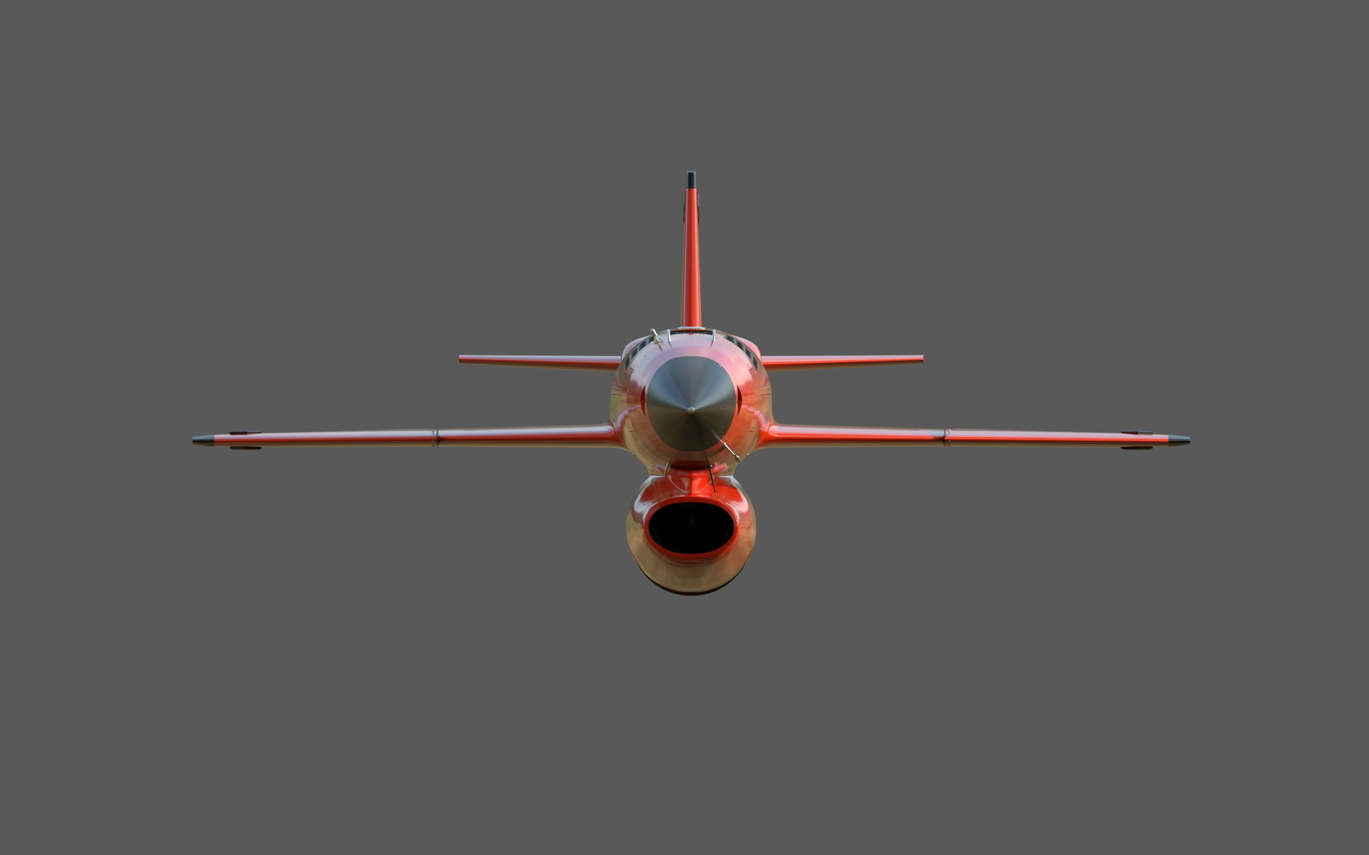 BQM-167A orange military jet flying in sky 3D model_7
